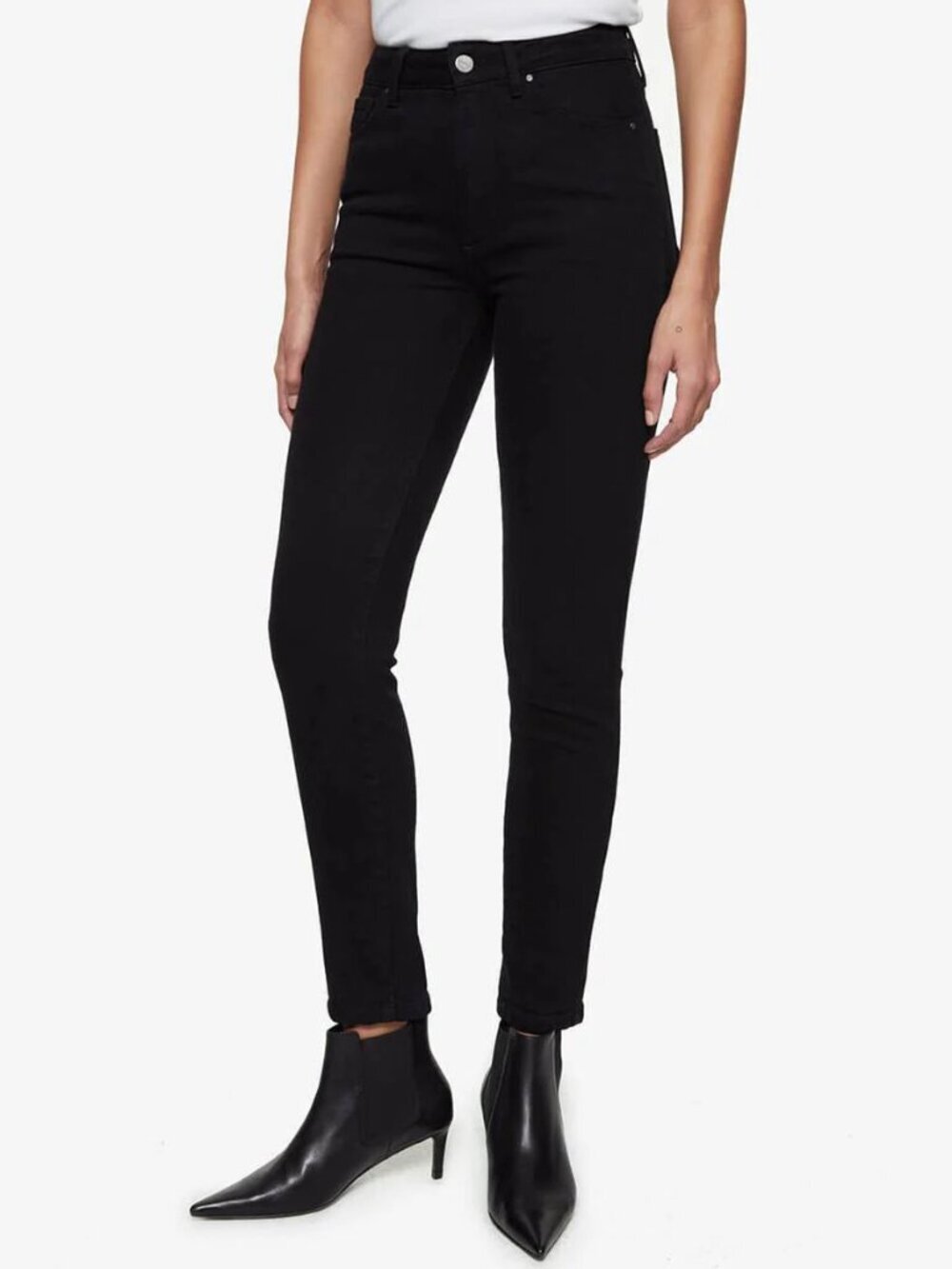 ANINE BING Jagger OD Black Dark Blue High Rise Skinny Ankle Jeans, Size 28 - Picture 2 of 14